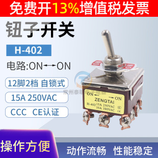 402电源12脚两档ON TEN 匀发2档钮子开关摇臂拨动摇头E 12MM纽