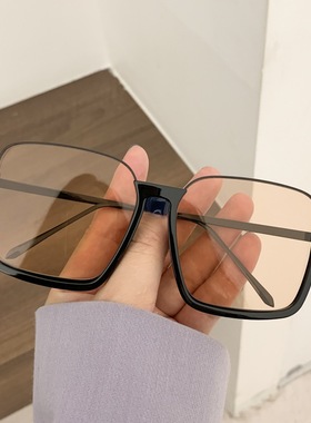 2022新款女高级感太阳眼镜潮流网红下半框墨镜显脸小有色橙防蓝光