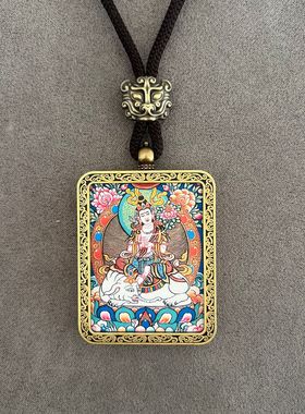 新款西藏藏族十二生肖唐卡吊坠项链带绳子景区同款节日礼物礼品潮