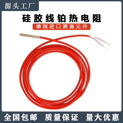 硅胶线铂热电阻/电偶 二三四线制pt100/pt1000温度传感器防水探头