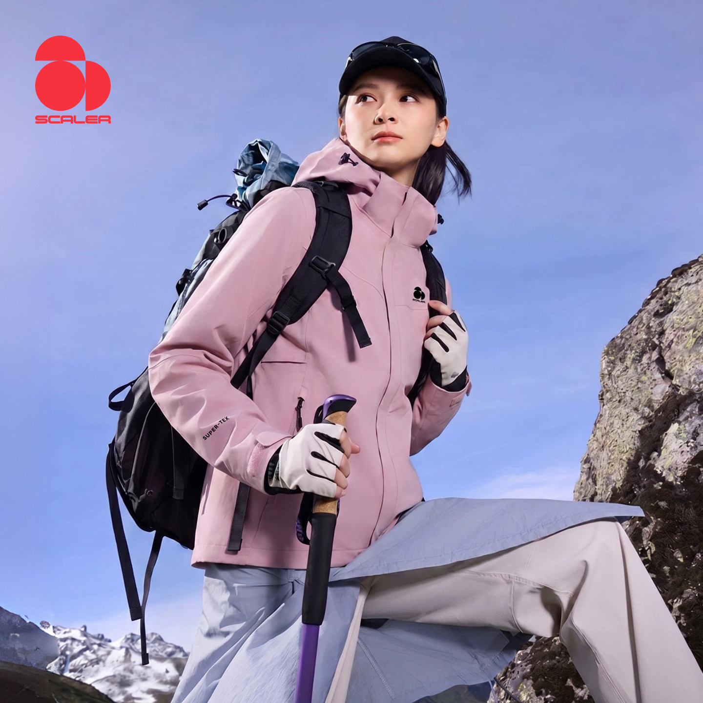 思凯乐户外冲锋衣男女2026新款防风防水薄款徒步登山服外套小个子