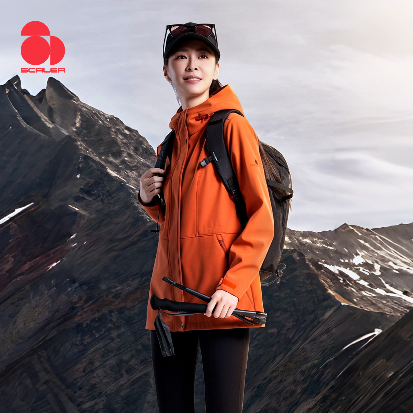 【破域收腰款】思凯乐户外软壳衣女秋季防风登山外套徒步修身夹克