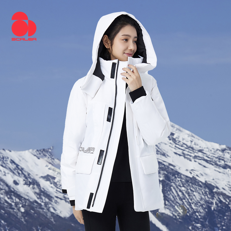思凯乐羽绒服女中长款冬派克服男