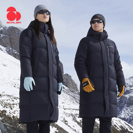 [小火炉]SCALER思凯乐户外鹅绒羽绒服冬男女中长款抗寒滑雪登山服