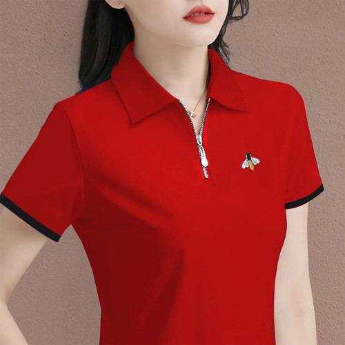 特价版淘宝断码品牌限时polo衫拉链短袖t恤女装2023新款夏季
