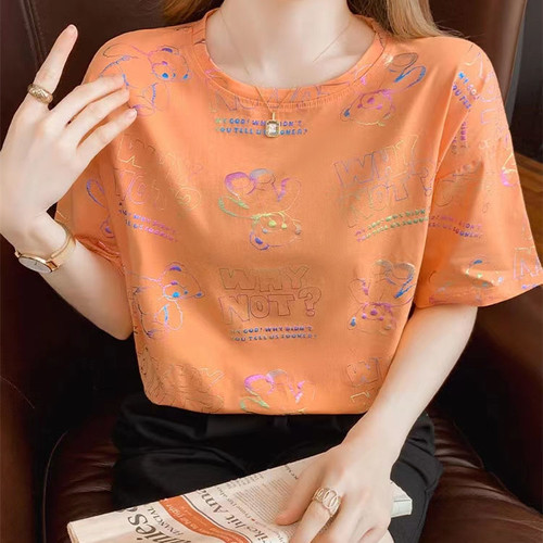 特价版淘宝断码品牌夏装时尚上衣T恤女短袖衣服大码限时秒杀印花