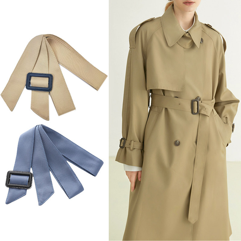 风衣带子腰带袖带简约百搭女带秋冬大衣外套装饰卡其色布条配件带