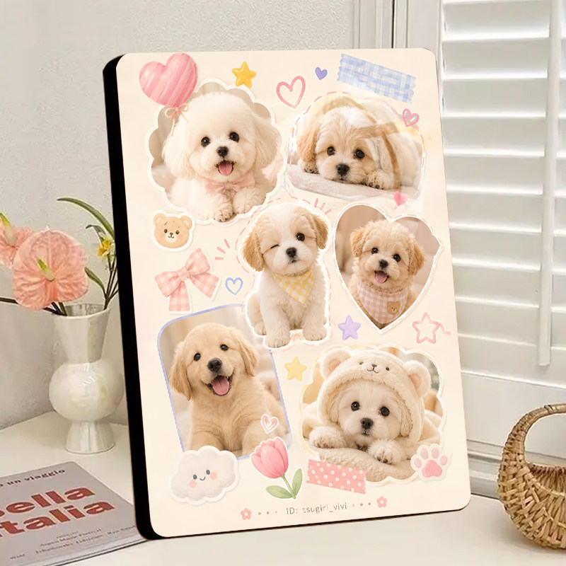 宠物可定制油画手绘肖像画相框摆件现代画个性生日礼物纪念品摆台
