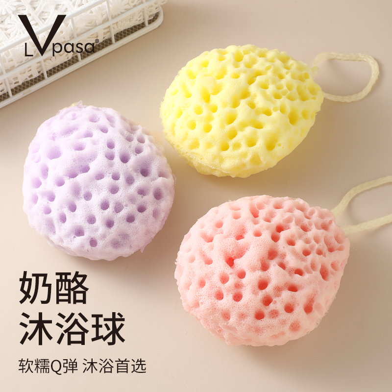 奶酪沐浴球超柔软蜂窝浴花球儿童宝宝洗澡起泡海绵女高档不散搓澡
