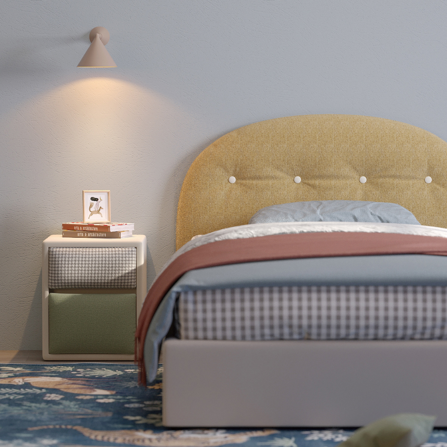 onfo卢纳儿童床可配拖床/抽屉