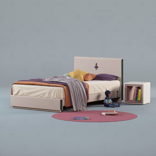 ONFO实木布艺儿童床箱床