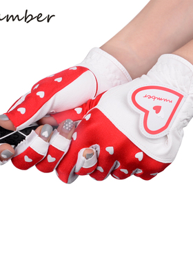Number高尔夫手套女夏季防晒透气轻薄手套高尔夫球女士露指双手套