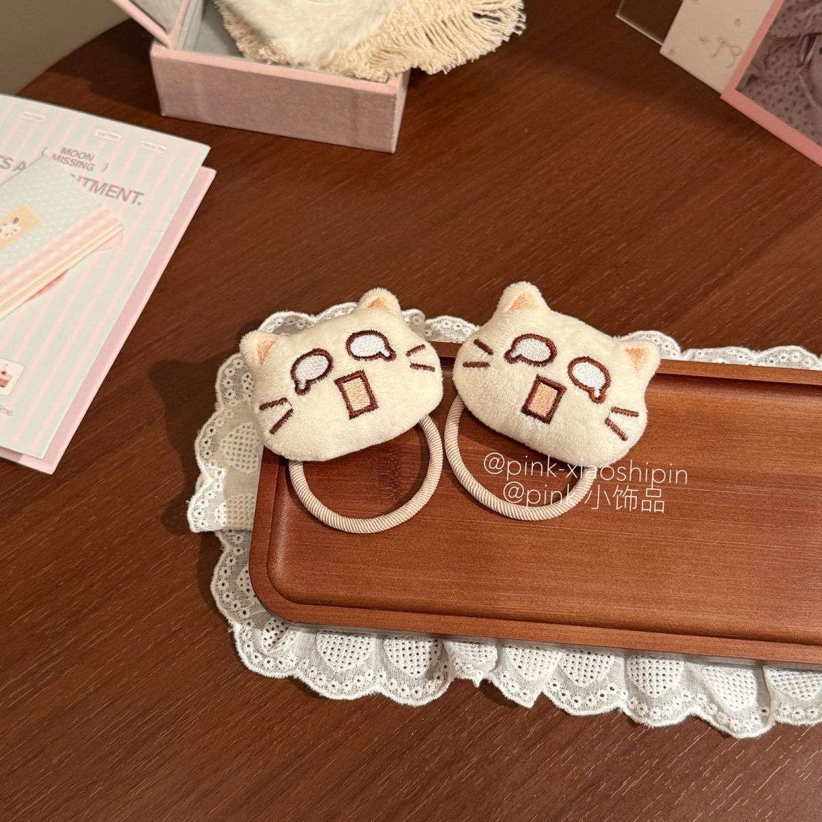 可爱大眼哭泣猫加粗发绳