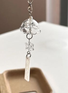 ins冬日纯净雪花高颜值手工雪花风铃挂件串珠链ccd链手账装饰