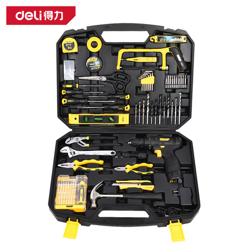 得力工具 锂电钻多功能工具套装85件家用日常手动五金维修DL1085L