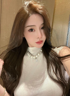 欧美满钻双层叠带项链女轻奢复古