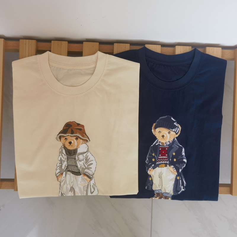 RL女士圆领短袖休闲小熊T恤上衣