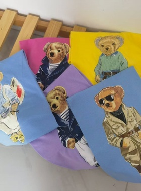 女士短袖t恤 吉杼歆RL成人大童夏天小熊印花薄款年轻百搭套头上衣