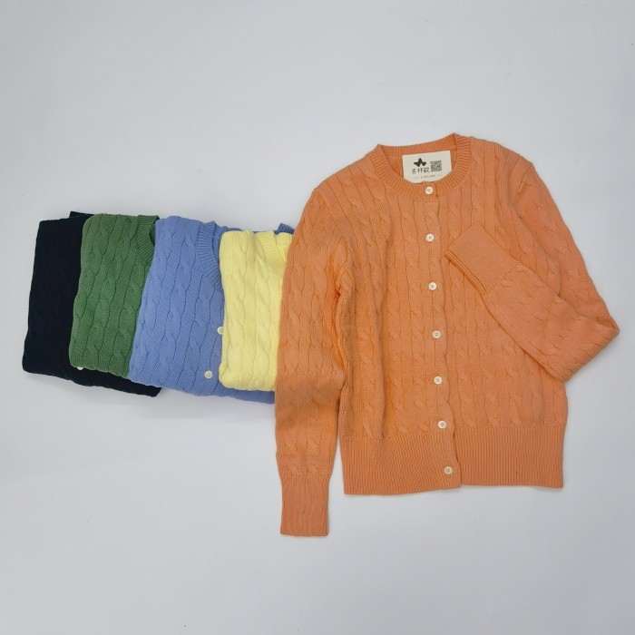 女士针织衫 小云同小吉RL秋冬圆领长袖大麻花小马仔棉线毛衣外套