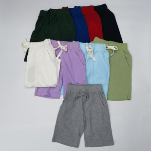 儿童夏天裤子 小云同小吉RL男童皮筋抽绳珠地棉小马仔休闲中短裤