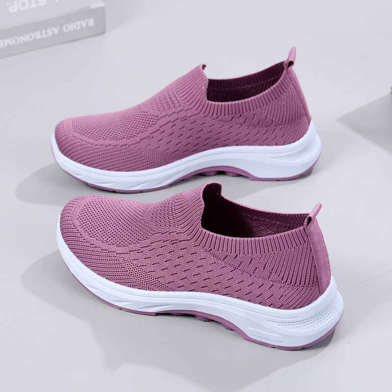鞋子女2024春季新款休闲运动鞋透气飞织网面鞋女舒适女鞋