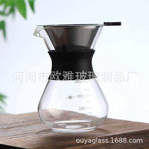 手冲咖啡套装玻璃冷萃壶摩卡漏斗滤杯分享冰滴聪明免滤纸淬