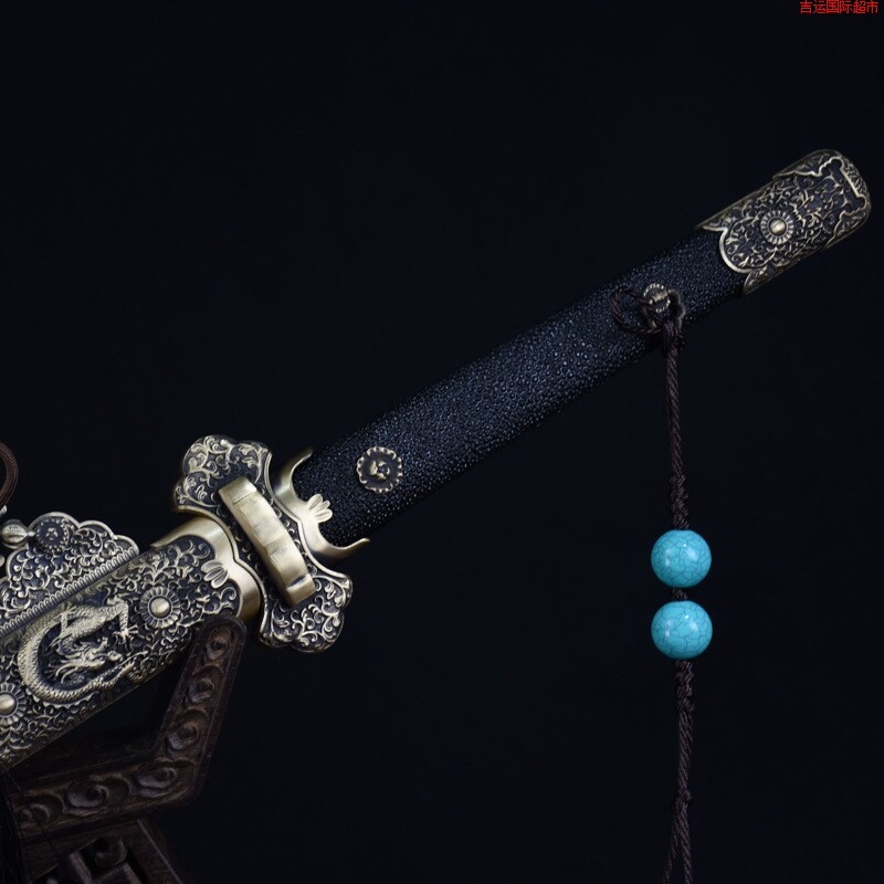 锻打刀剑工艺收藏品传统复古T10烧刃唐横刀一体长剑刀具未开刃