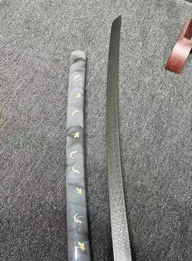 龙泉刀剑三枚合夹钢太刀冷兵器打刀手工锻打一体日式指挥刀未开刃