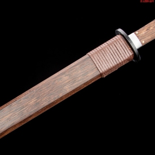真品淬火宝剑血冥六面短剑花梨木高锰钢一体短款硬剑冷兵器未开刃