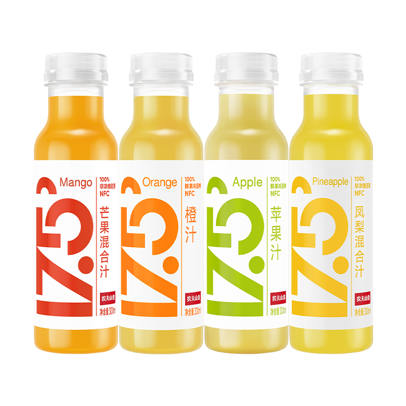 4月11日产【冷藏型】农夫山泉NFC果汁300ml*6鲜榨苹果凤梨汁橙汁