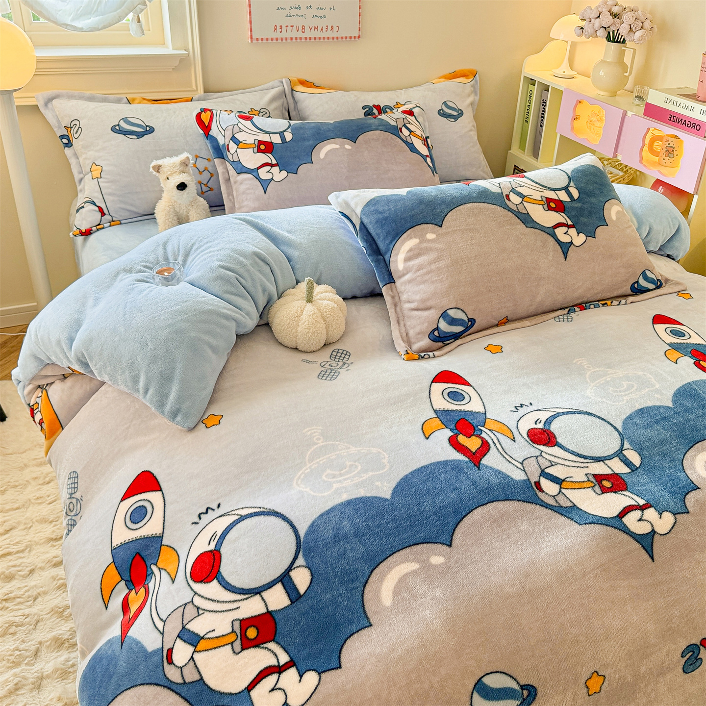 定做加厚牛奶绒儿童卡通被套被罩