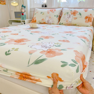 全棉纯棉床笠床包床垫套子儿童床罩90×150x190学生宿舍定制尺寸
