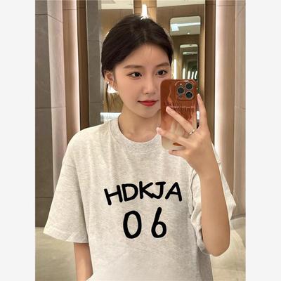 夏季纯棉美式复古正肩短