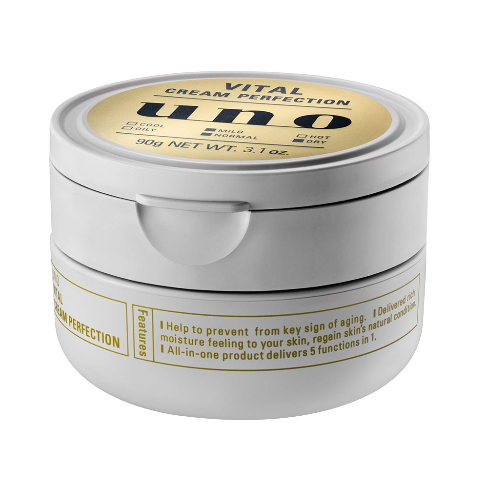 日本UNO吾诺男士脸部保湿面霜滋润清爽控油补水五合一金色乳液霜