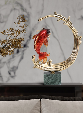 如鱼得水客厅黄铜新中式