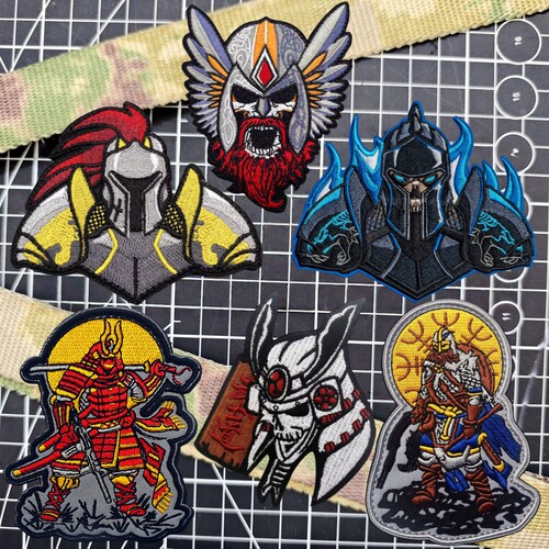 维京人海盗刺绣魔术贴徽章龙骑士战术士气章武士背包贴斯巴达臂章