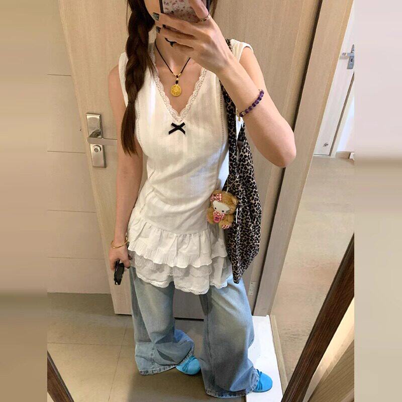 春季穿搭白色背心吊带连衣裙子女夏2026年新款法式小个子蛋糕短裙