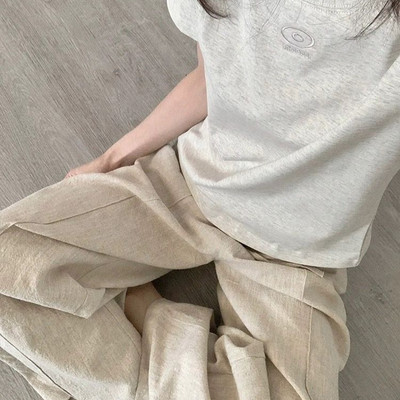 正肩刺绣短袖t恤女2026夏
