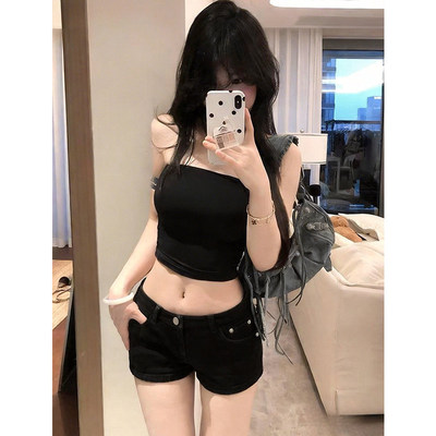 黑色低腰牛仔短裤女2026