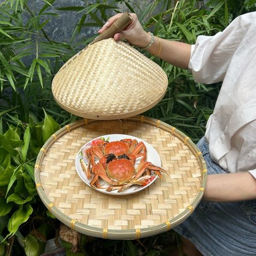 锅盖竹草帽菜罩子砂锅装饰盖子