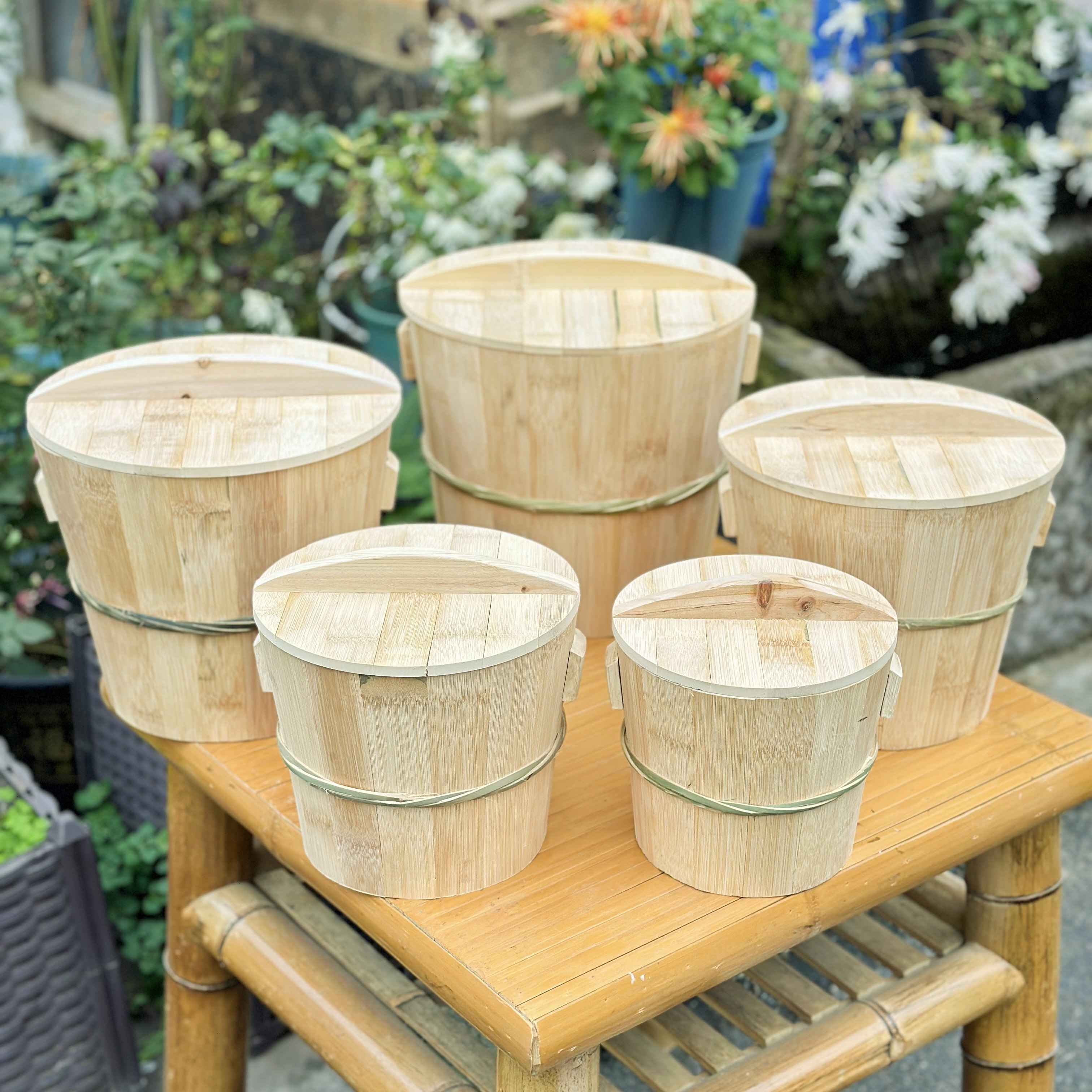 木蒸饭桶手工家用圆形原色小木桶