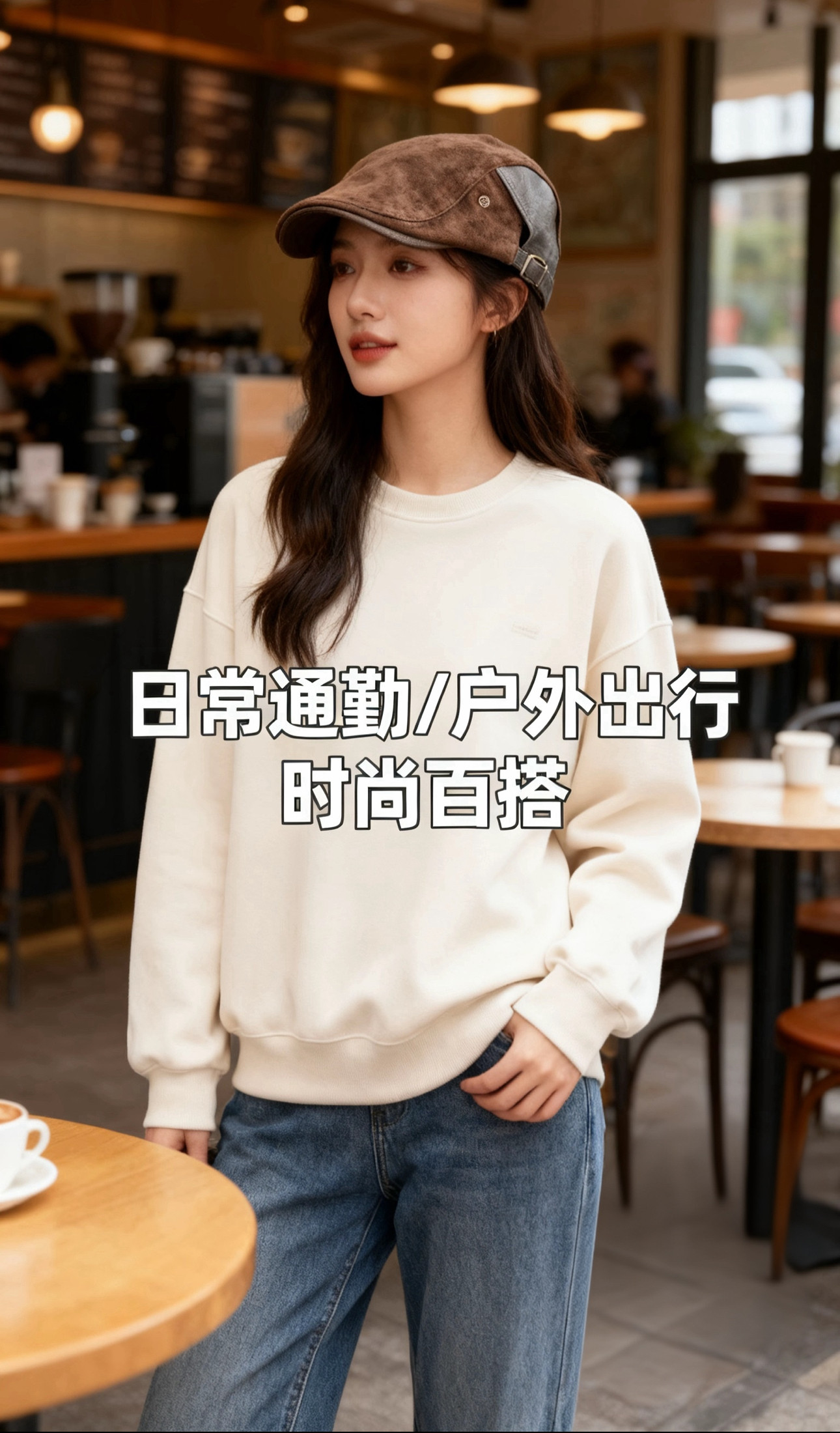 美式复古麂皮绒前进帽女秋冬老钱风百搭反戴贝雷帽显脸小画家帽子