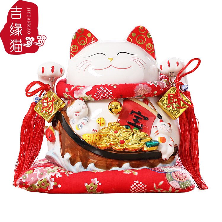 国潮宫廷陶瓷大号招财猫存钱储蓄罐摆件家居店铺收银台开业礼品