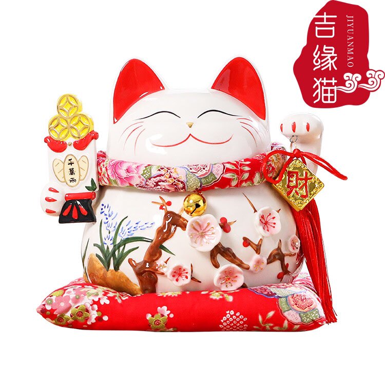 国潮宫廷陶瓷大号招财猫存钱储蓄罐摆件家居店铺收银台开业礼品