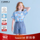 ILOVEJ韩国童装 JXUTO41 T恤儿童上衣 夏季 女童小鸟纯棉短袖