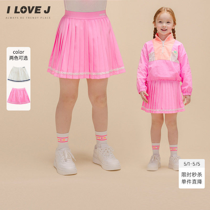 ILOVEJ童装2026春女童半身裙网球A字裙休闲运动韩版短裙/JWSSK22