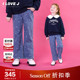 直筒裤 JWWPT20 25冬新女童爱心刺绣牛仔裤 韩版 130码 ILOVEJ童装