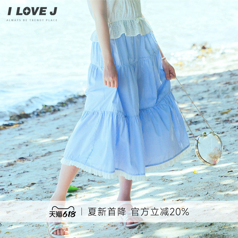 ILOVEJ韩国童装26夏新款儿童长款半身裙清新女童森系裙子/JYUSK03