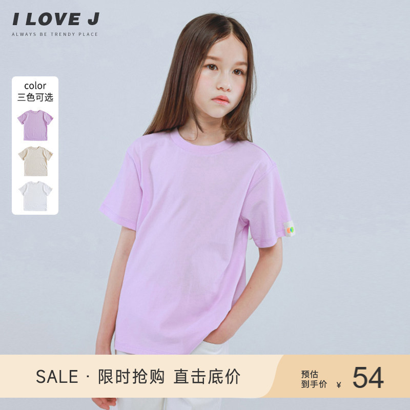 ILOVEJ女童纯色休闲短袖图片