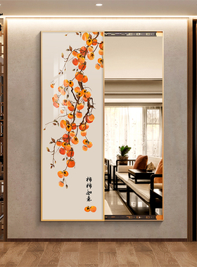 隐形全身镜壁画可推拉全身镜装饰画卧室全身镜折叠伸缩玄关茶室画